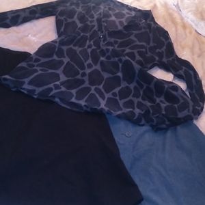 L Express silk blouse ties in back